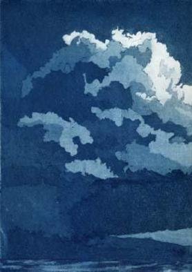 John Booth; Cloud, 2015, Original Printmaking Etching, 8 x 11 inches. Artwork description: 241 Cloud is part of a series of landscapes inspired by the English countryside. The landscapes progress from figurative to abstract as the series has developed. These works are part of an ongoing exploration of landscape art starting with the representational and moving towards a more liberal and ...