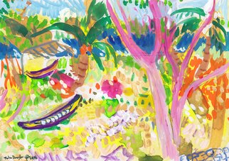 John Douglas; Tangalle Beachside, 2016, Original Painting Other, 29.5 x 27.1 cm. Artwork description: 241  Tangalle, Sri Lankaballpoint pen and gouache on paper. from life ...