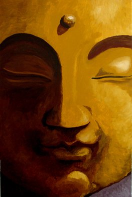 Juan Carlos Vizcarra; Contemplation In Yellow, 2009, Original Painting Acrylic, 24 x 36 inches. Artwork description: 241  The Buddha is best interpreted as serene, compassionate and contemplative. This version makes use of soft lighting, light brush strokes and vivid paint to give the overall composition a spiritual tranquility that permeates throughout.  ...
