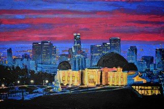 Juan Carlos Vizcarra; Observatory At Dusk, 2016, Original Painting Acrylic, 36 x 24 inches. Artwork description: 241  This is my second study of the Griffith Park Observatory, an L. A. icon that is located on the southern slope of Mount Hollywood in Griffith Park, just above the Los Feliz neighborhood. It is 1,134 feet above sea level and is visible from many parts ...