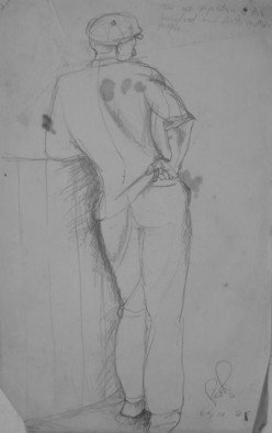 John Powell, 'Drawing For Inescapable Duty', 1994, original Drawing Pencil, 21 x 36  x 1 inches. Artwork description: 2793  Study/ drawing for painting title: 'Inescapable Duty' , first in a series to be continued;   ...