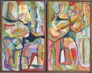 John Powell, 'Jamaica Regiment Band Original', 1993, original Painting Oil, 21 x 36  x 1 inches. Artwork description: 2448  From music series and is in a catalogue for a world touring exhibition; In the collection of Dr. Robinson, Mandeville, Manchester Jamaica; Its a Diptych/ related canvases but each can exist as an entity;  ...