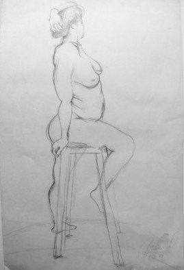 John Powell, 'Nude 2', 1990, original Drawing Pencil, 12 x 18  x 1 inches. Artwork description: 3828  From Nude Series. . . ...