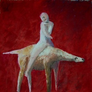 John Sims, 'Rider', 2011, original Pastel Oil, 39 x 39  inches. Artwork description: 2103 This oil pastel on paper was inspired by the bronze sculpture of Marino Marini...