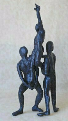 James Johnson, 'Kratos ', 2005, original Sculpture Bronze, 5 x 13.5  x 6 inches. Artwork description: 1911 archetype, nude, male, beauty, dance, erotic, fantasy, figurative, mystical, meditation, mythology, new age, spiritual, nudes ...