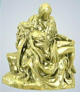 James Johnson; Joseph And Child, 2021, Original Sculpture Other, 6 x 6 inches. Artwork description: 241 Free shipping within the continental USA.  A nod to the other members of the Family.  Gold plated bronzesteel.  Available as a NFT at 