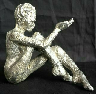 James Johnson, 'Thought', 2013, original Sculpture Aluminum, 4 x 6  x 4 inches. Artwork description: 1911 archetype, nude, female, beauty, dance, erotic, fantasy, figurative, mystical, meditation, mythology, new age, spiritual, nudes ...