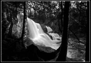 Joe Kerr; Goose Berry Falls, 2009, Original Photography Black and White, 30 x 20 inches. Artwork description: 241 Goose Berry Falls at dawn is a very special place. Located on the southwestern basin of Lake Ontario in Northern Minnesota, USA. This is a limited edition print on a mat paper that renders a smooth feel to this special image.  ...