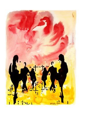Ismo Jokiaho; Toward Oneness, 2018, Original Painting Ink, 36 x 48 cm. Artwork description: 241 Toward OnenessInk on paper 2019Size 48 x 36 cm...