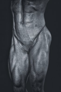 Jonathan O'Hora; Torso, 2017, Original Photography Black and White, 36 x 50 inches. Artwork description: 241 Photography Black  White, Digital and Gelatin on Paper.Torso 60 x 39 Limited edition of 10Close up detail of Professional Female Bodybuilder.LightJet print on Ilford BW paper aEUR