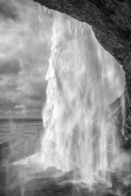 Jon Glaser, 'Through The Waters II', 2013, original Photography Color, 24 x 16  x 1 inches. Artwork description: 3495 This image was photographed at a waterfall in Iceland called Seljalandsfoss.  limited to 9 Artist Proof editions in a particular size. They will be signed and numbered on the back of the image.All images are available in the following sizes: 13x19 unframed on Luster photographic paper - ...