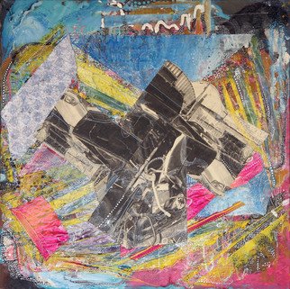 Joseph Pang; Gate To Willets Point, 2014, Original Mixed Media, 24 x 24 inches. Artwork description: 241  beauty in salvage yards in Willets Point ...