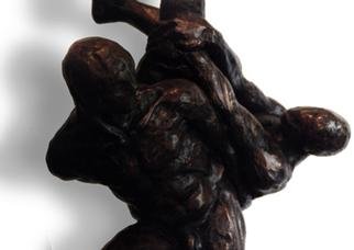 Jorge Llaca; Cuatro Hombres Clouse UP, 1999, Original Sculpture Bronze, 40 x 90 cm. 
