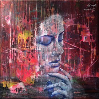 Jorge Cuneo; Maria, 2021, Original Painting Acrylic, 100 x 100 cm. Artwork description: 241 Meditate, rest in the heat of the Night . . . About this work of art: Classification, Techniques   Styles Acrylic Paint with traditional pigments mixed with synthetic resins. ...