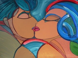 Jose Miguel Perez Hernandez; Lovers, 2015, Original Painting Acrylic, 76 x 102 cm. Artwork description: 241 Description Beautiful artwork in which the artist paints an intimate moment in the couple. The purity of a kiss, the pictorial gesture where the freshness, spontaneity make this painting a gestural work. The color range, as well as the drawing is put in function of the conceptual ...