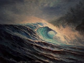 Joseph Porus; Surfs Up, 2017, Original Painting Oil, 25 x 19 inches. Artwork description: 241 Maui crashing surf...