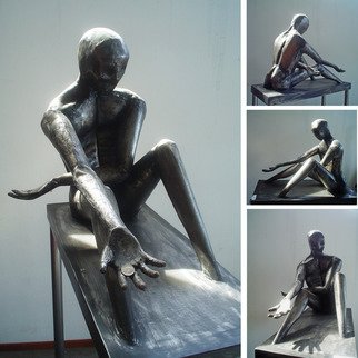 Juan Pablo Cima; In God We Trust, 2011, Original Sculpture Steel, 75 x 49 cm. Artwork description: 241  Amazing human sculpture made in steel. - ...