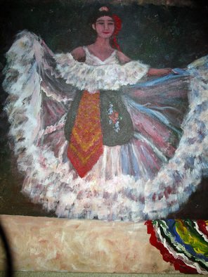 Julie Van Wyk, 'the dancer', 2010, original Painting Acrylic, 16 x 20  inches. Artwork description: 1911  mexican dancer ...