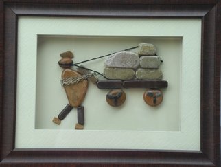 Jyothi Chinnapa Reddy; A Man With Traally, 2017, Original Crafts, 17 x 13 inches. Artwork description: 241 it is made with natural pebble stones and a beautiful frame...