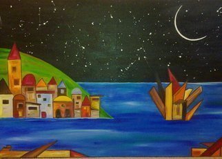 Jyoti Thomas; At Rest, 2010, Original Painting Acrylic, 94 x 45 cm. Artwork description: 241        part of the Night Sea Journey series                ...