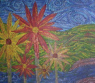 Jyoti Thomas; Spring, 2010, Original Mixed Media, 100 x 100 cm. Artwork description: 241     Earth/ nature Paintings that look like Mosaics          ...