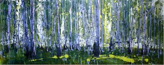 Anastasiya Kachina; Birch Grove, 2017, Original Painting Oil, 150 x 60 cm. Artwork description: 241 birches, grove, trees, summer, forest...