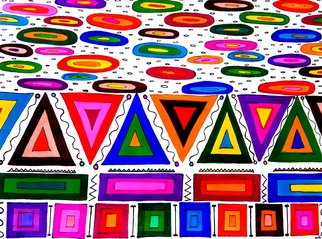 Neal Alicakos; Playground, 2017, Original Drawing Marker, 16 x 20 inches. Artwork description: 241 Abstract drawing print created by using multi colors and shapes to reflect a sense of fun and happiness. ...