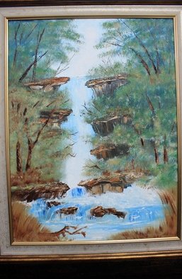 Willem Petrus Kallmeyer; THE HIDDEN POOL, 2013, Original Painting Oil, 45 x 60 cm. Artwork description: 241  YOU SOMETIMES DREAM OF A HIDDEN BEAUTIFULL SCENE IN THE FOREST AND THEN YOUR IMAGINATION COMES UP WITH THIS SETTING OF A WATERFALL   ...