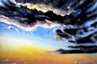 Kalli Matzora; Sunset, 2015, Original Painting Oil, 145 x 100 cm. Artwork description: 241 sunset, orange, sky...