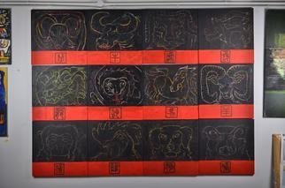 Kalvintaka Tan; The 12 Chinese Horoscopes, 2015, Original Painting Acrylic, 24 x 24 inches. Artwork description: 241  The 12 Chinese Horoscopes in orderEach individual paintings @ 24 x 24 x 1 ...