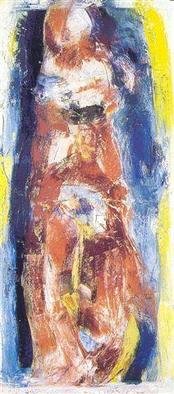 Hans-Ruedi Kammermann, 'Cloud Dance', 2002, original Painting Oil, 80 x 170  x 3 cm. Artwork description: 1758 Figura, sfondo, sfondo, figura: non vita silente, ma vita in movimento. E' l' uomo istintivo che precede l' uomo civile. ...