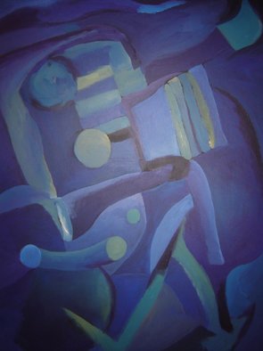 Aleksandr Trachishin; Blue And Purple Game 1, 2008, Original Painting Acrylic, 48 x 36 inches. Artwork description: 241   Techno abstract. ...