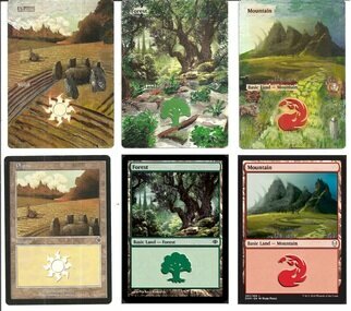James Asher; Mtg To The Edge Art 8, 2021, Original Painting Acrylic, 2.5 x 3.5 inches. Artwork description: 241 Prices are for each piece, multiple pieces are shown.Original art is at the bottom, my modification is shown on top. ...
