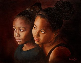 Karen Yee; Sisters, 2008, Original Painting Oil, 28 x 22 inches. Artwork description: 241  original oil painting on canvas ...