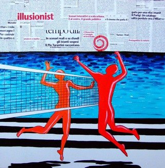 Katarina Radenkovic; Sport Life, 2014, Original Painting Oil, 50 x 50 cm. Artwork description: 241 Young people play the game of life. They understoodthe rules. They take their life in their hands and play. . ....