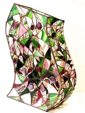 Hana Kasakova; Wave, 2014, Original Glass Stained, 46 x 61 cm. Artwork description: 241  Vase made   of art glass, glass cabochons and copper wires.     ...