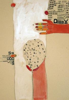 Kasia Gawron; BODY 3, 2011, Original Mixed Media, 70 x 100 cm. Artwork description: 241     woman, body, torso,  vintge typography, industrial cardboard   ...