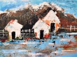 Kathleen Flowers; Dwellings, 2017, Original Painting Acrylic, 18 x 26 inches. Artwork description: 241 Dwellings focus the non appeal of shelter and living by simple means. acrylic, pallet knife used...