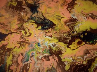 Kathleen Flowers; Into Spring, 2018, Original Painting Acrylic, 18 x 20 inches. Artwork description: 241 Acrylic pour and silicone to create the effects of blooming and splashing colors...