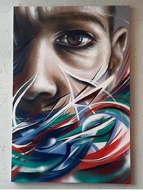 Kyle Boatwright; Open Your Mind, 2015, Original Painting Other, 48 x 72 inches. Artwork description: 241  abstract, portrait art, street art, mural, realism ...