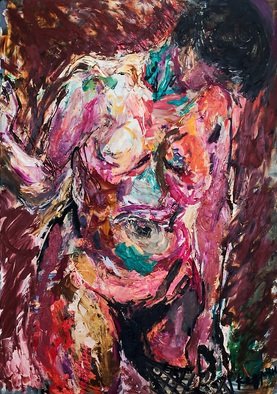 Dmitriy Kedrin; She Leaves, 2012, Original Painting Oil, 85 x 120 cm. Artwork description: 241    see you / girl, woman, naked, body, erotic, sex, nude   ...