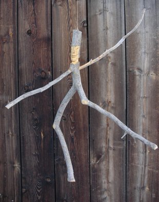 Steve Kiene; Dancer, 2015, Original Sculpture Wood, 30 x 30 inches. Artwork description: 241 wood sculpture carving face branch tree barktree- spirit forest- friend  ...