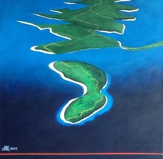 Kees Van Eyck; The Pearl Trail, 2017, Original Painting Acrylic, 55 x 55 cm. Artwork description: 241 Dalmatian Islands...
