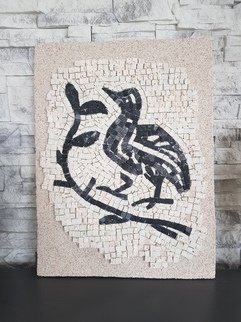 Julija Katranzi; Birds, 2017, Original Mosaic, 35 x 46 cm. Artwork description: 241 Inspired by ancient Roman mosaic.  Made from Marble...