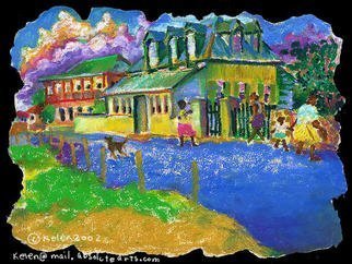 L. Kelen, 'Sunday Nite Town Waterfront', 2001, original Painting Oil,    inches. Artwork description: 2307 Grand Turks. .oil pastel...