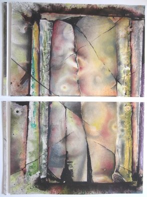 Ken Hillberry; Fragmentation 1, 2014, Original Mixed Media, 24 x 30 inches. Artwork description: 241  breaking, compartmentalized, sensuality  ...