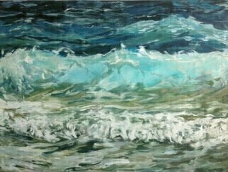 Anyck Alvarez Kerloch; Samil Beach, 2019, Original Painting Acrylic, 120 x 89 cm. Artwork description: 241 Acrylic on canvas.  Ocean, waves, summer, beach, nature , sea, marine, seascape, scenic, water, outdoors, ocean, swimming. ...