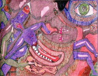 King Kevin; Confusion Of Parts, 2008, Original Mixed Media, 1.5 x 3 feet. Artwork description: 241   surreal landscape of my own imagery ...