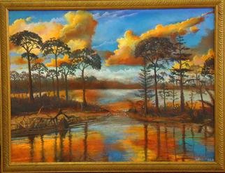 Kevin Wakefield; Sunset At Cypress Pass, 2011, Original Pastel, 30 x 26 inches. 