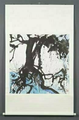 Kichung Lizee, 'Roots', 2005, original Mixed Media, 34 x 51  inches. Artwork description: 2307  done on mulberry paper, using Chinese ink, Eastern calligraphy brush and water color.  presented as a traditional Asian scroll....